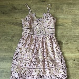 NWT akira chicago black label Light Pink Nude Lace Dress Size Medium formal dres